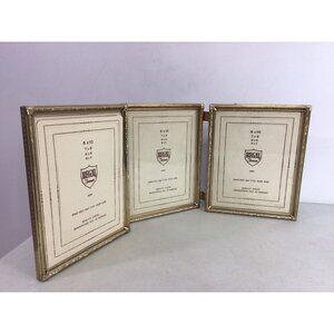 Vintage Gold Tone Photo Frame Tri-Fold Hinged 8 X 10